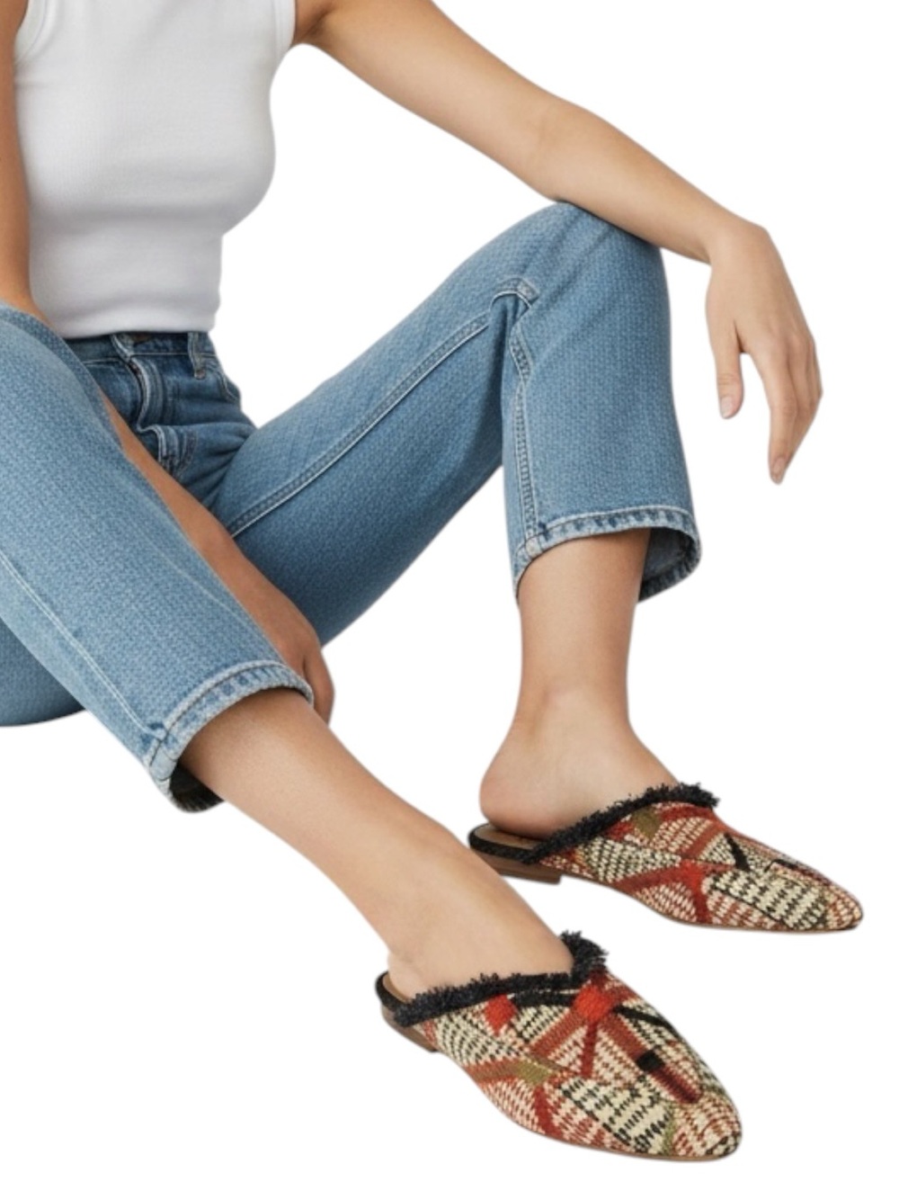 FREE PEOPLE Newport Fabric Mule Slides Size 8 — SO PRETTY!!!